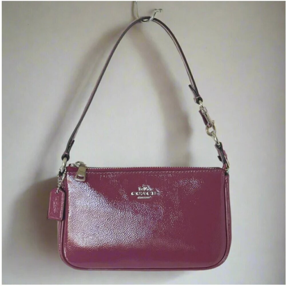 Coach Nolita 19 Shoulder Bag Pink Red Patent Leather Wristlet Clutch CW408